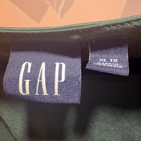 Jewel Green Satin GAP Blouse tank top, L/XL - Picture 2 of 3